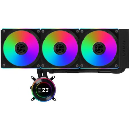 Система жидкостного охлаждения Lian Li HydroShift II LCD-C 360CL Black, 360 мм, 3x120 мм, 200-2600 об/мин, 31 дБ, 4-pin PWM, ЖК-дисплей, ARGB, черный
