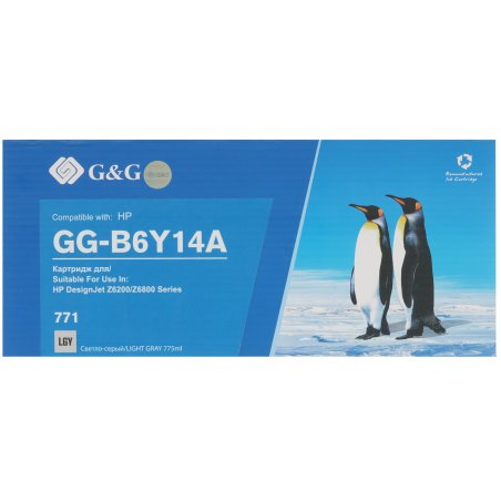 Картридж струйный G&G GG-B6Y14A 771C серый (775 мл) для HP DesignJet Z6200