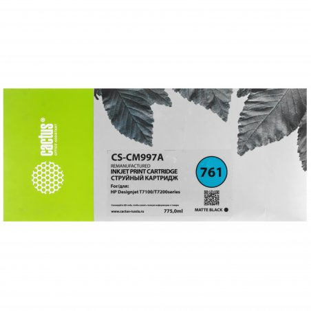 Картридж струйный Cactus CS-CM997A №761 черный матовый (775мл) для HP DesignJet T7100/Т7200