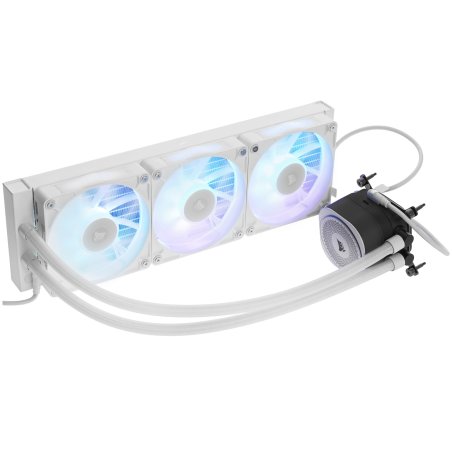 Система жидкостного охлаждения Corsair iCUE LINK TITAN 240 RX RGb (240мм, белый, RGb/ Fans: 2x120мм, 73.5CFM, 36dBA, 2100RPM/ S: 1851, 1700, AM5, AM4)