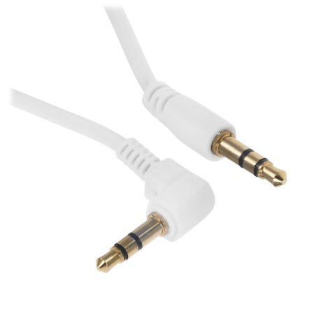 Кабель Cablexpert аудио 90˚ CCAB-01-35MML-1MW, 3.5 Jack (M)/3.5 Jack (M), белый, 1м, блистер