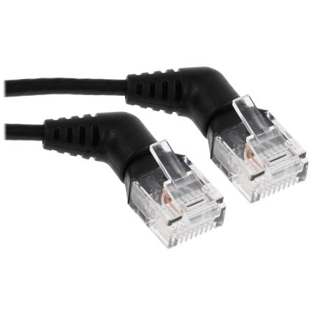 Патч-корд Vention прямой UTP cat.6a, RJ45 угол 90 - 2м. черный