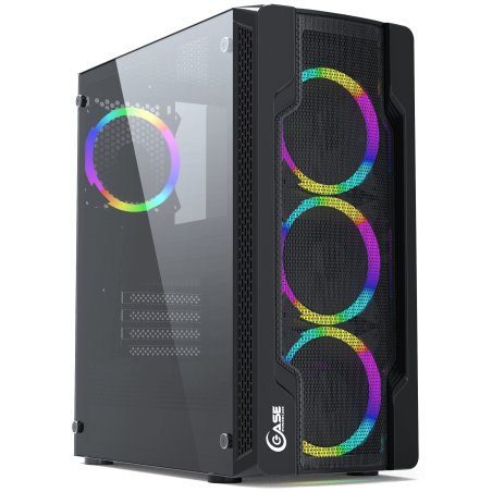 Компьютерный корпус Powercase Mistral X4 Mesh LED, Tempered Glass, 4x 120мм 5-color fan, черный, ATX (CMIXB-L4)