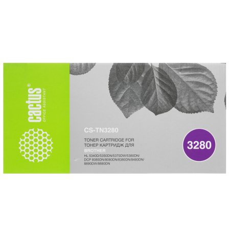 Картридж лазерный Cactus CS-TN3280 черный (8000 стр.) для Brother DCP-8085/8085DN/HL-5340/5340D/5350/5350DN/5370/5370DW/MFC-8880/8880DN