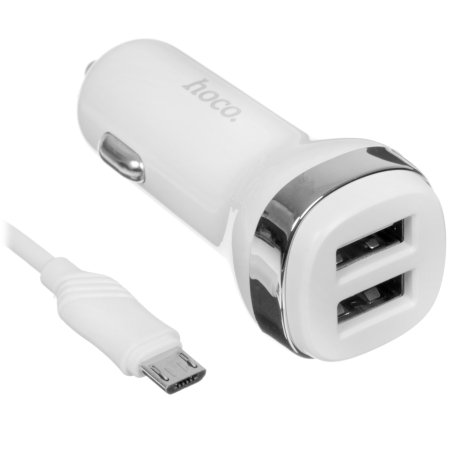 Автомобильное зарядное устройство HOCO (6931474739704) Z40 белый АЗУ 2USB 2.4A для micro USB