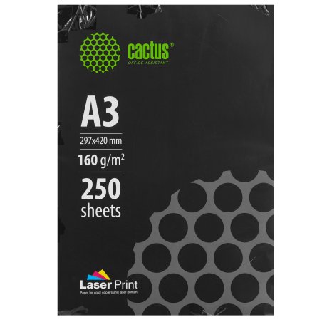 Бумага Cactus CS-LPA3160250 A3/160г/м2/250л./белый CIE170% для лазерной печати
