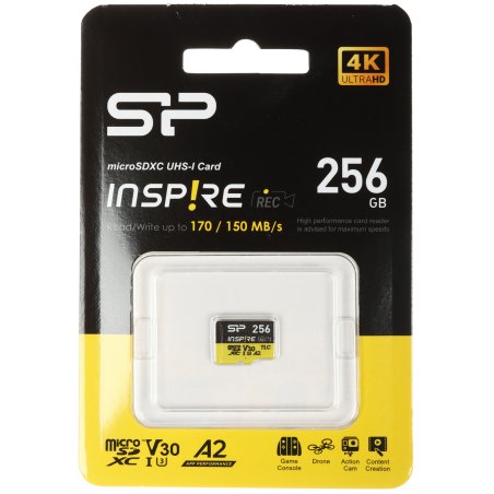 Флеш карта microSDXC 256Gb Silicon Power SP256GbSTXLA2V1NSP Inspire V30 A2 + adapter