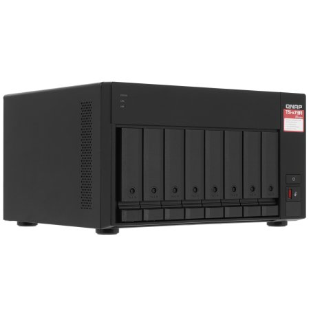 Сетевое хранилище без дисков SMB QNAP TS-873A-8G NAS, 8 trays 3,5"/2,5", 2x2,5 GbE BASE-T, 2 x M.2 NVMe 2280 slots, quad-core AMD Ryzen V1500B 2,2 GHz, 8 Gb SO-DIMM DDR4 (1 x 8 Gb) up to 64Gb (2x32 Gb)