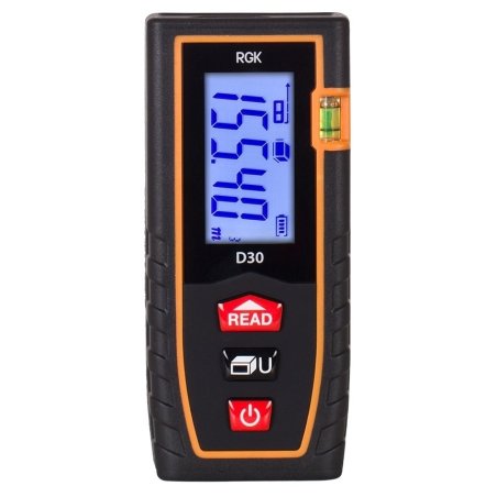 Лазерная рулетка RGK D30 дальность 0.3-30м точность ±2мм