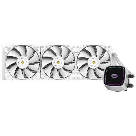 Система охлаждения/ PCCooler DS360 BK (310W, 360мм, LED temp., Black, ARGb Pump/ Fans: 3x120мм, 86.73CFM, 28dBA, 2200RPM/ Pump height 67мм, 28dBA, 3200RPM, Rad thickness 27мм/ S: 1851, 1700, 1200, 20XX, 115X, AM5, AM4)