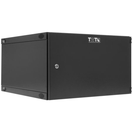 Шкаф настенный Lanmaster Next TWT-CBWNM-6U-6X6-BK 6U 550x600 мм пер. дв. металл съемные бок. пан. 60 кг черный