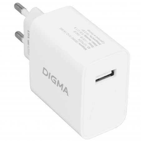 Сетевое зарядное устройство Digma DGWC-1U-2.1A-WG 2.1A универсальное белый