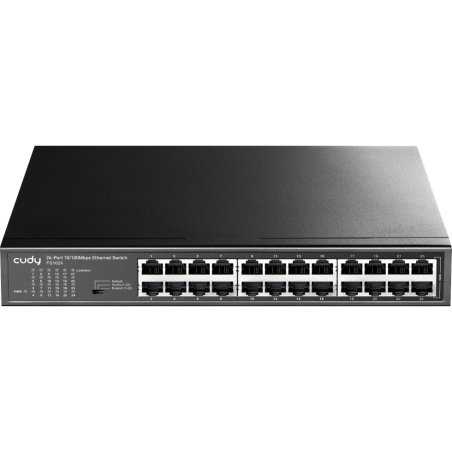 Коммутатор 24-Port 10/100 Mbps Switch, 24 10/100 Mbps RJ45 Ports, Switch/VLAN/Extend working mode DIP switch, Rack-mountable Steel Case, Power Saving, Plug & Play, Rack-Mount kits included