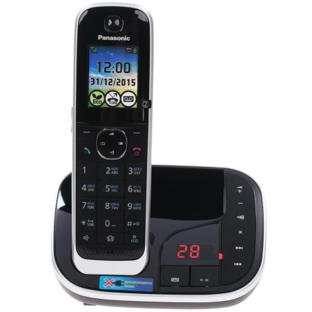 Телефон беспроводной (DECT) Panasonic KX-TGJ320RUB ной, АОН, черный, автоответчик