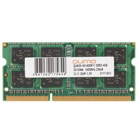 Оперативная память QUMO SO-DIMM DDR3 4GB QUM3S-4G1600KK11/C11 {PC3-12800, 1600MHz}
