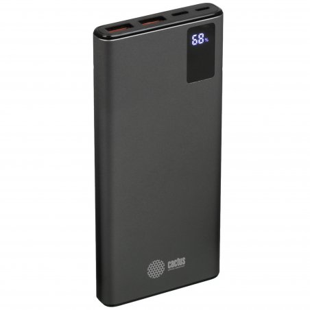 Портативный аккумулятор Cactus CS-PBFSLT-10000 10000mAh 3A 2xUSB серый