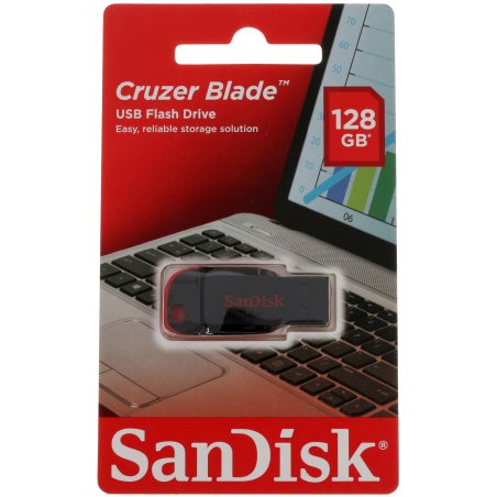 Флешка USB 128Gb SanDisk CZ50 Cruzer Blade, USB 2.0