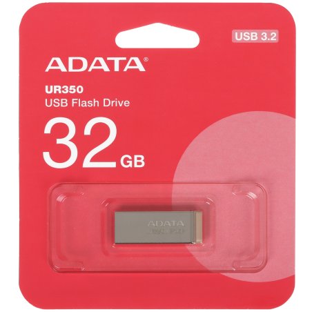 Флешка USB ADATA UR350 (UR350-32G-RSR/BG), 32G, USB 3.2, R/W 100/15, серебристый/коричневый