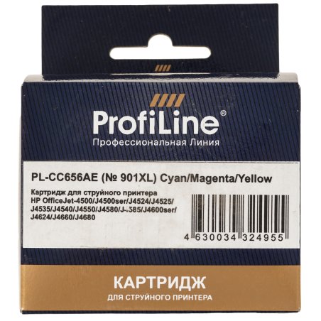 Картридж струйный ProfiLine PL-CC656AE № 901XL для принтеров HP Officejet J4580/J4680/J4500/J4640 Color водные