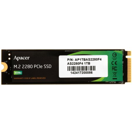 Накопитель SSD Apacer AS2280F4 1Tb M.2 2280 PCIe Gen5x4, R12000/W11800 Mb/s, 3D NAND, MTbF 1.6M, NVMe, Retail, 5 years (AP1TbAS2280F4-1)