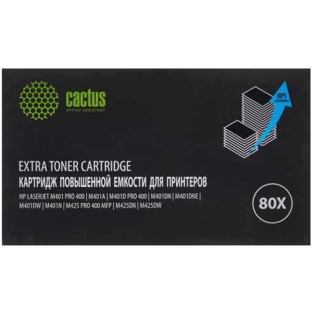 Картридж лазерный Cactus CS-CF280X-MPS черный (13000 стр.) для HP LJ Pro 400/M401/M425
