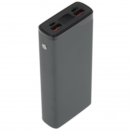 Портативный аккумулятор OLMIO QL-20, 20000mAh, 22.5W, QuickCharge3.0/PowerDelivery, LCD, серый