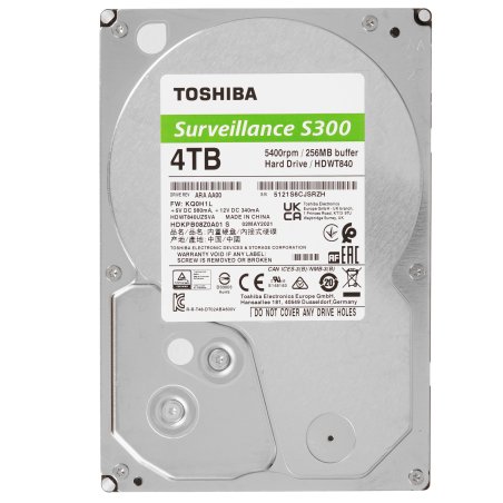 Жесткий диск Toshiba HDD SATA3 4Tb Surveillance S300 (SMR) 5400 256Mb (analog HDWT740UZSVA)
