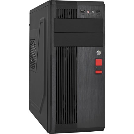 Компьютерный корпус Miditower ExeGate UN-605B Black, ATX, (UN450, 120мм), 2*USB, Audio, замок блокировки кнопки питания
