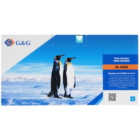 Картридж лазерный G&G GG-C406S голубой (1000 стр.) для Samsung CLP-360/362/363/364/365/367/368 CLX-3300/3302/3303/3304/3305/3307