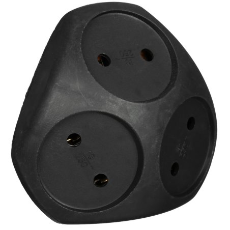 Разветвитель электрический SPx-3-B на 3 розетки без заземл. 10А черный Эра Б0059721