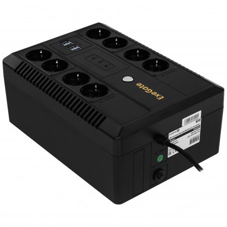 Источник бесперебойного питания ExeGate NEO NNB-850.LED.AVR.8SH.CH 850VA/510W, LED, AVR, 8*Schuko, 4*USB-порта для зарядки, черный