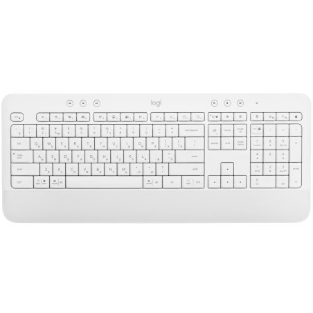 Клавиатура Logitech K650 белый USB беспроводная BT/Radio (подставка для запястий) (920-010986)