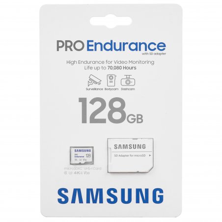Флеш карта microSDXC 128Gb Samsung PRO Endurance (для видеорегистратора) Class 10, UHS-I, W 30 МБ/с, R 100 МБ/с, MB-MJ128KA/APC адаптер на SD