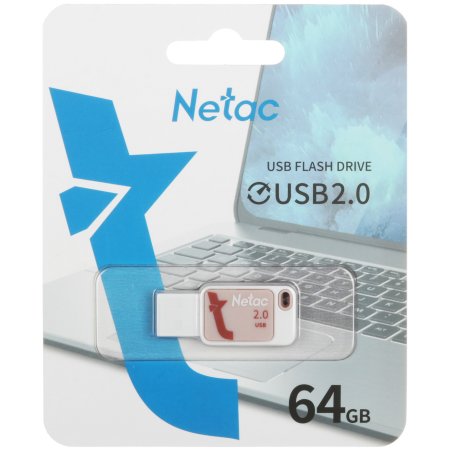 Флешка USB Netac 64Gb UA31 NT03UA31N-064G-20PK USB 2.0, розовый