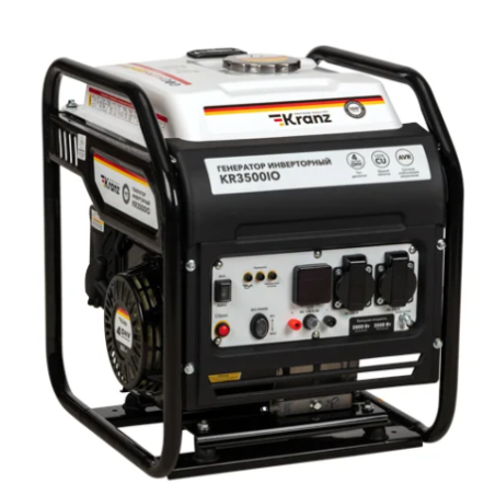 Электрогенератор бензиновый инверторный Kranz KR3500IO, 3.5 кВт, 96 дБ, 27 кг