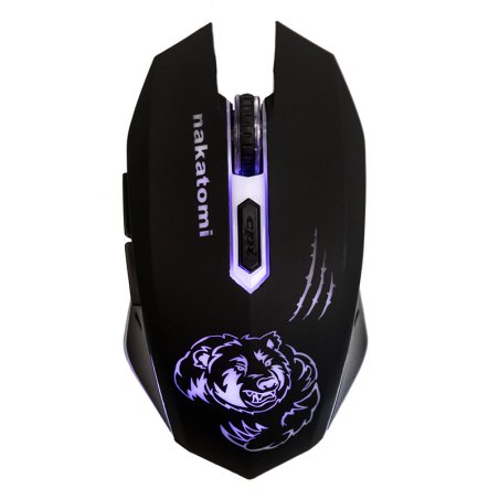 Мышь беспроводная Nakatomi MROG-15UR черный, 1600 dpi, радиоканал, USB, кнопки - 6