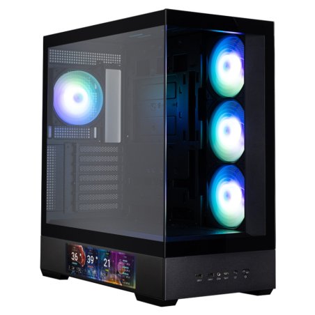 Компьютерный корпус ZALMAN P40 DS, ATX, черный, WINDOW, 9.1-inch LCD screen, 2xCombo(2.5” or 3.5”), 1x2.5”, 1xUSB TYPE-C, 2xUSB 3.0, SIDE 3x120мм ARGb, REAR 1x120мм ARGb