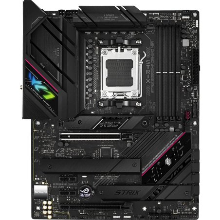 Материнская плата ASUS ROG STRIX B650E-F GAMING WIFI, AM5, AMD B650, 4xDDR5, 4xSATA, 3xM.2, 1xPCI-E 5.0 x16, 1xPCI-E 4.0 x4, 2xPCI-E x1, 1xHDMI, 1xDP, 1x 2.5Gb LAN, 4xUSB-A 2.0, 4xUSB-A 3.2 Gen 1, 2xUSB-A 3.2 Gen 2, 1xUSB-C 3.2 Gen 2, 1xUSB-C 3.2 Gen 2x2,
