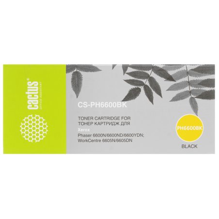 Картридж лазерный Cactus CS-PH6600BK (106R02236) черный (8000стр.) для Xerox Phaser 6600 /WorkCentre 6605