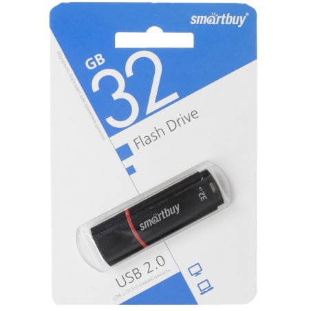 Флешка USB Smartbuy R/WSmartbuy USB 32Gb Crown черный SB32GbCRW-K