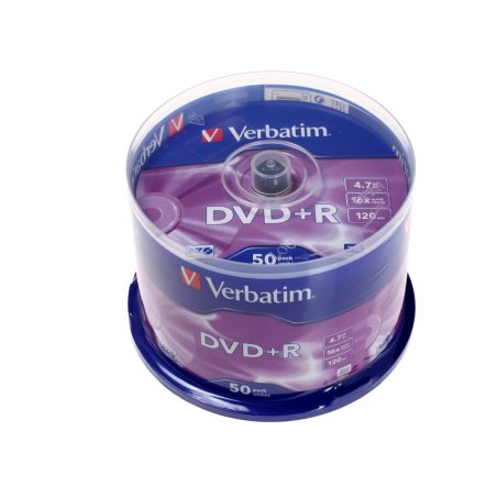 Диск DVD+R Verbatim 4.7Gb 16x Cake Box (50шт) (43550)