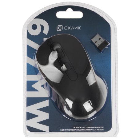 Мышь беспроводная Oklick 677MW черный, 1600 dpi, радиоканал, USB, кнопки - 6
