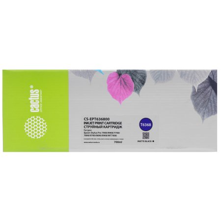 Картридж струйный Cactus CS-EPT636800 (T6368) черный матовый (700 мл) для Epson Stylus PRO 7700/7890/7900/9700