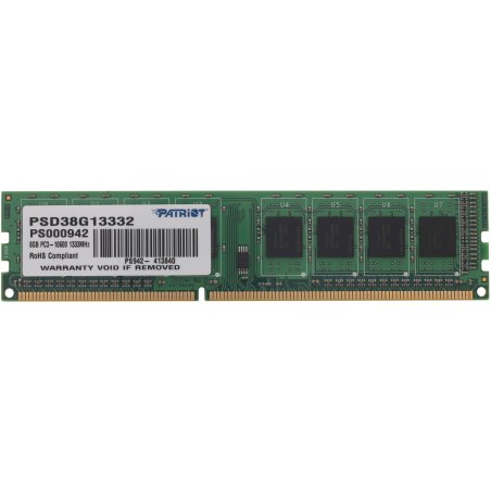 Оперативная память Patriot, DDR3, 8Gb, (1x8 Gb,), 1333 MHz, CL9, DIMM