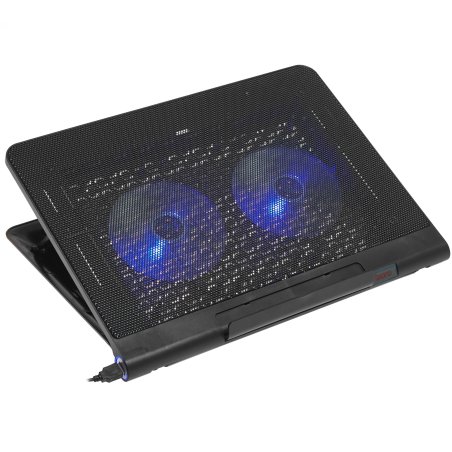 Подставка Buro BU-LCP170-B214 17"398x300x29мм 2xUSB 2x 140ммFAN 926г металлическая сетка/пластик черный