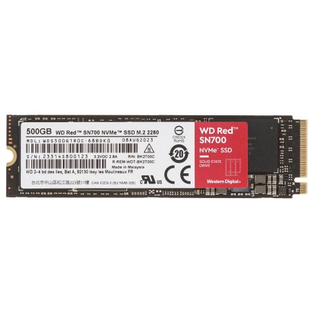 Накопитель SSD WD Red SN700 WDS500G1R0C, 500Gb, PCIe 3.0 x4, M.2 2280, NVMe, R/W 3430/2600