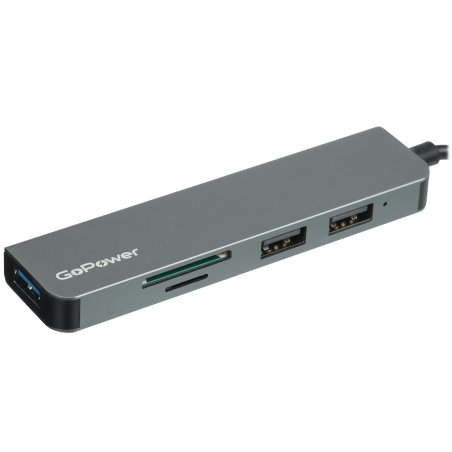 USB-Хаб GoPower GPH5-1 3USB/MicroSD/SD Type-C (m) USB3.0 (1/100)