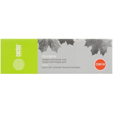 Картридж лазерный Cactus CS-C051H черный (4100 стр.) для Canon LBP 162dw/MF 264dw/267dw/269dw