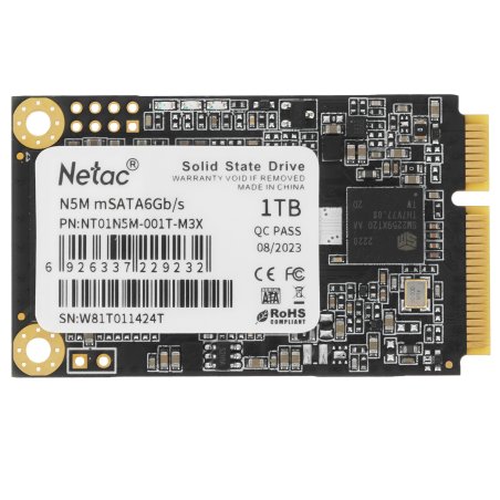 Накопитель SSD Netac N5M, 1000Gb, mSATA, R/W 560/520