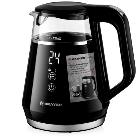 Чайник электрический BRAYER BR6105 1 л, 1100 Вт, черный